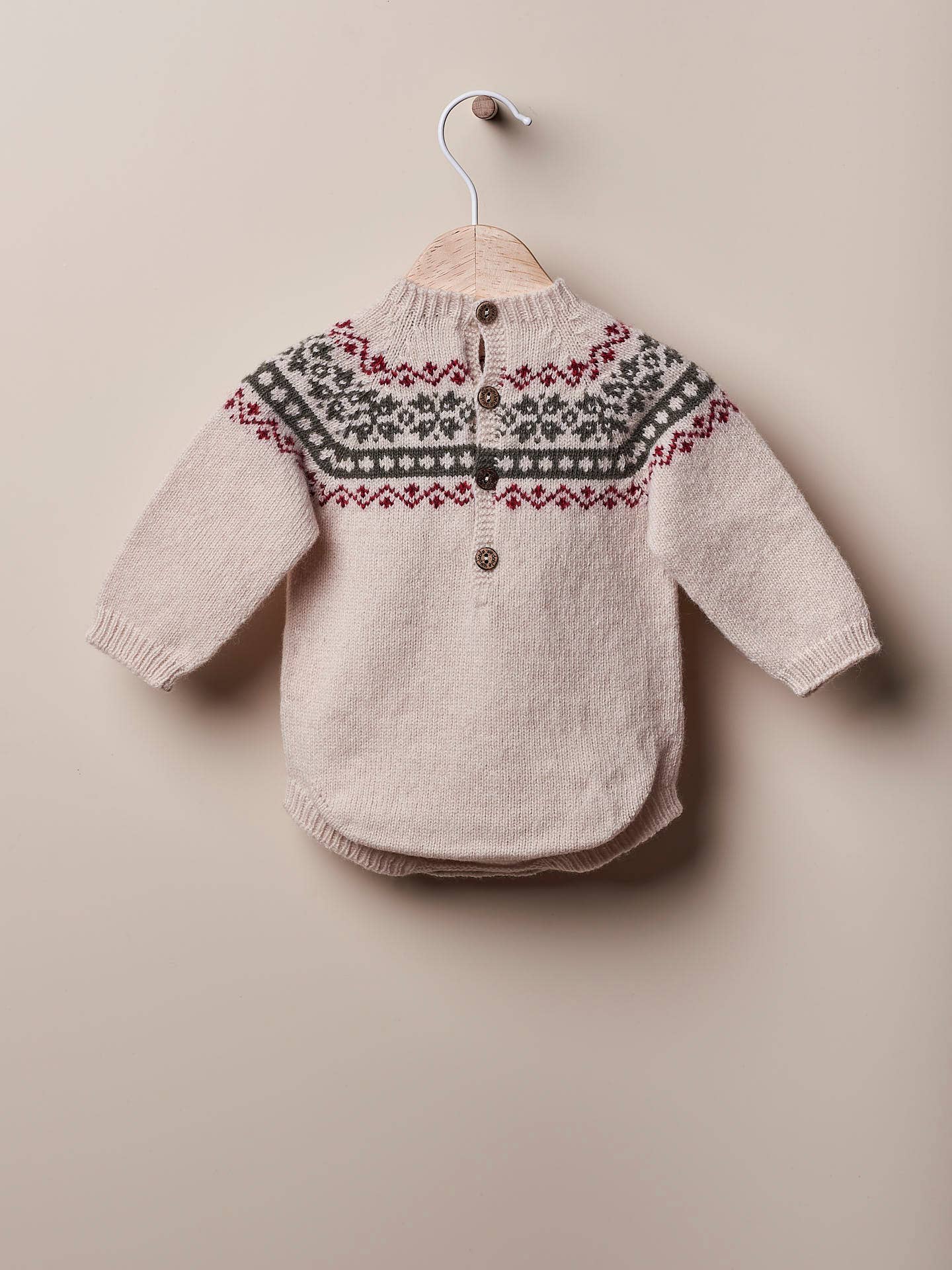 Baby Knitted Christmas shortie with jacquard | Merino Wool |