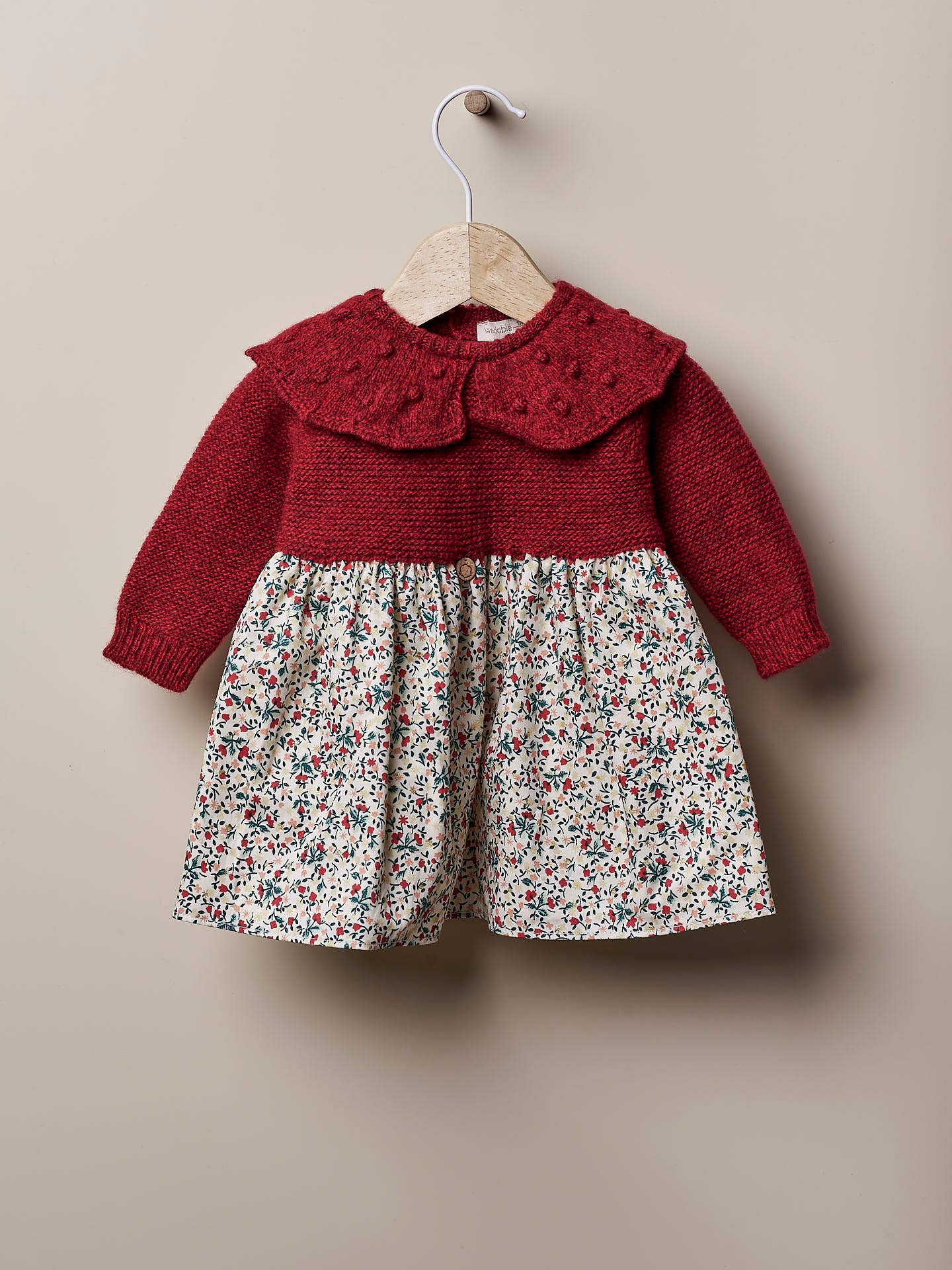 Baby Girl - Knitted / Floral Dress | Merino Wool |