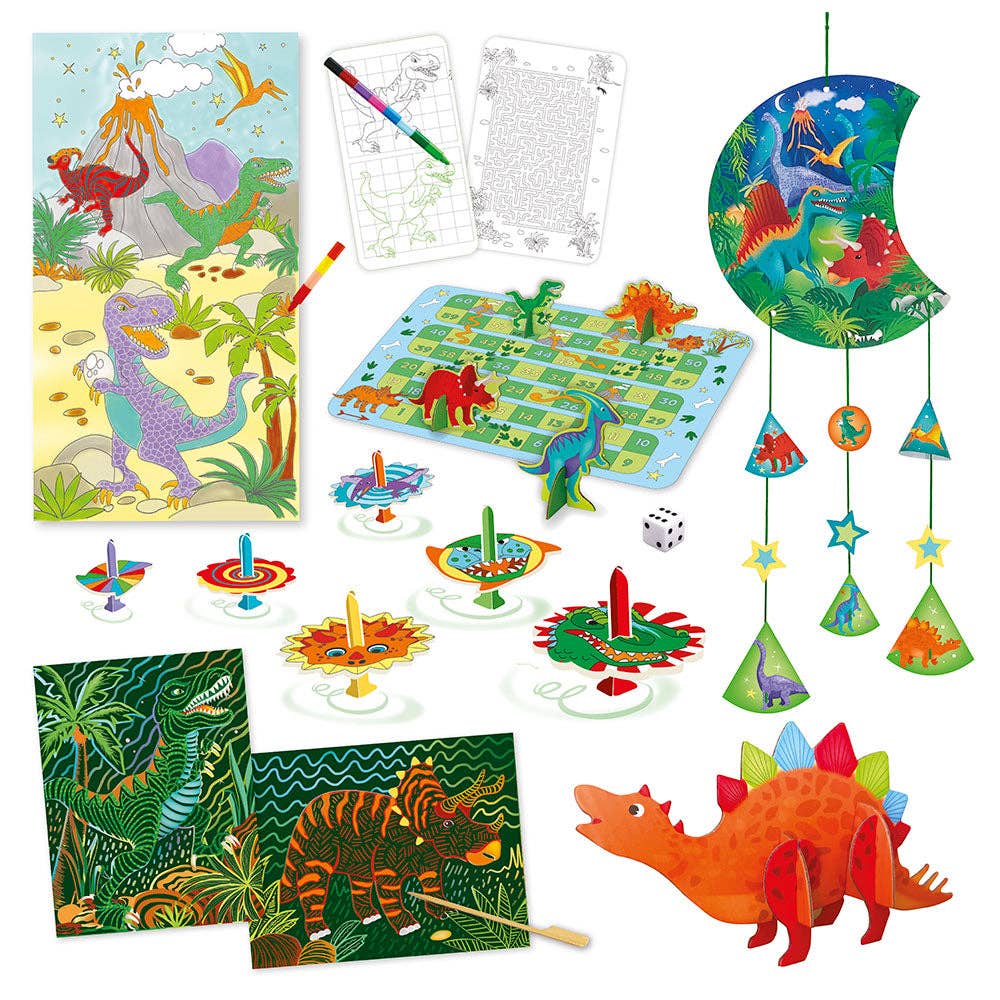 Inside Out Toys - Dino Adventure Travel Suitcase Multi Craft and Activity Set