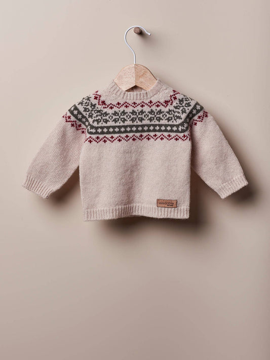 Baby Knitted Christmas sweater with jacquard | Merino Wool |