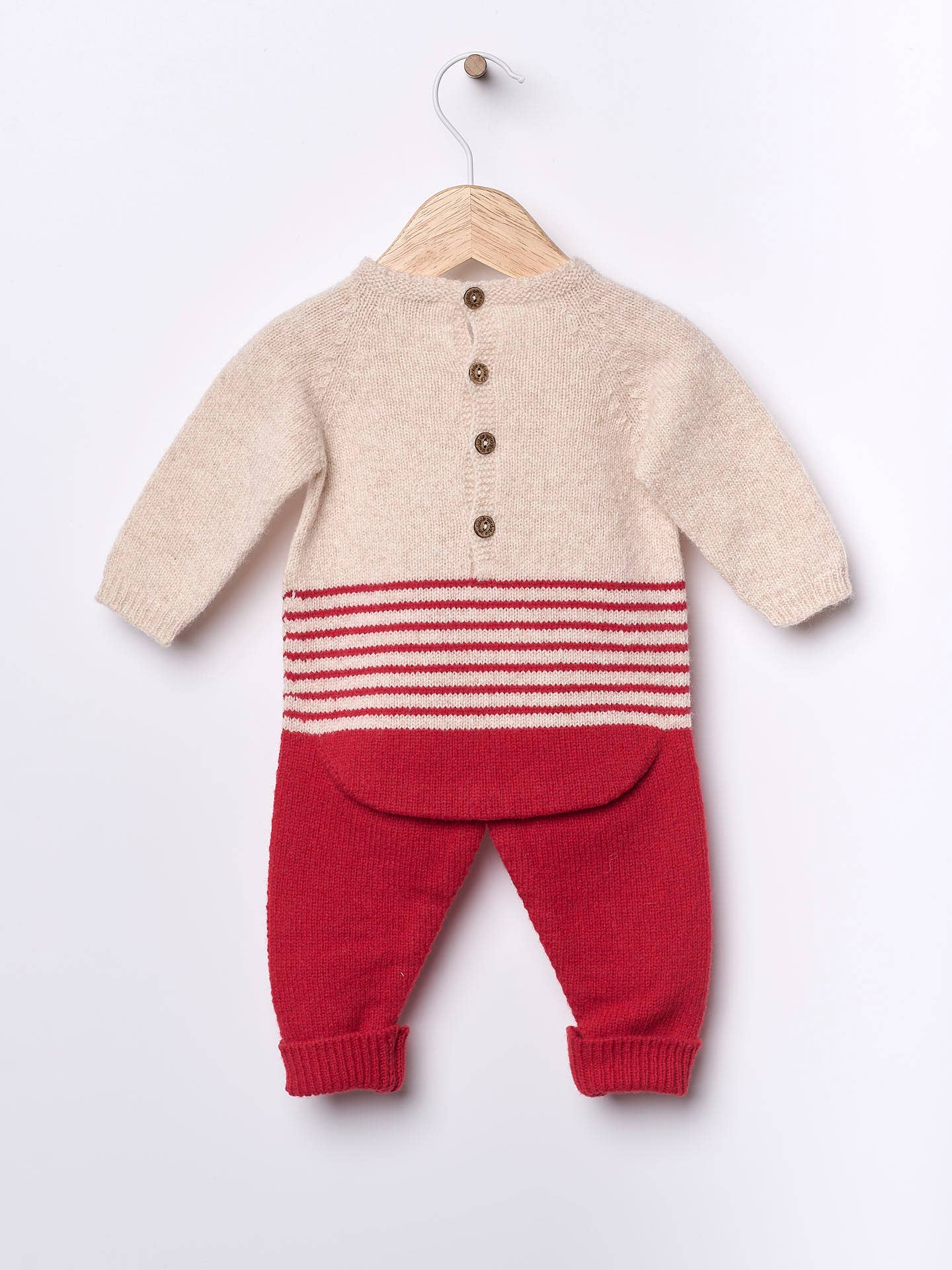 Baby Jumpsuit knitted in merino wool | SNOWFLAKE | Merino Wool