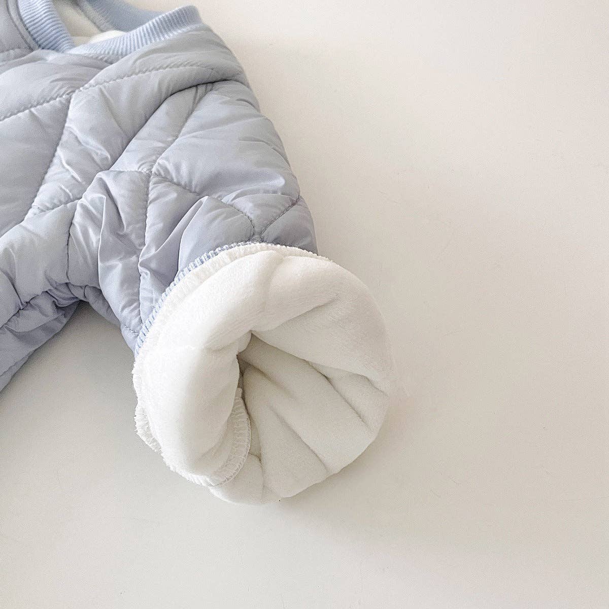 Baby Solid Color Quilted Long Sleeve Jumpsuit