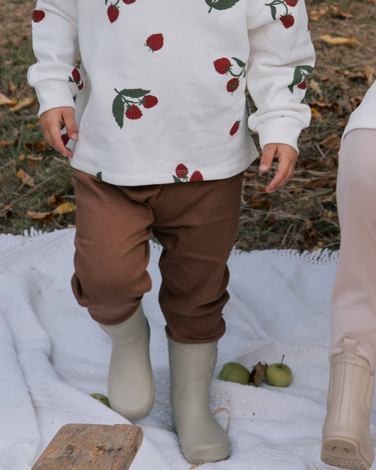 Baby & Child - Wildgreen - Organic Kids Ribbed Leggings - Chocolate - GOTS-Certified