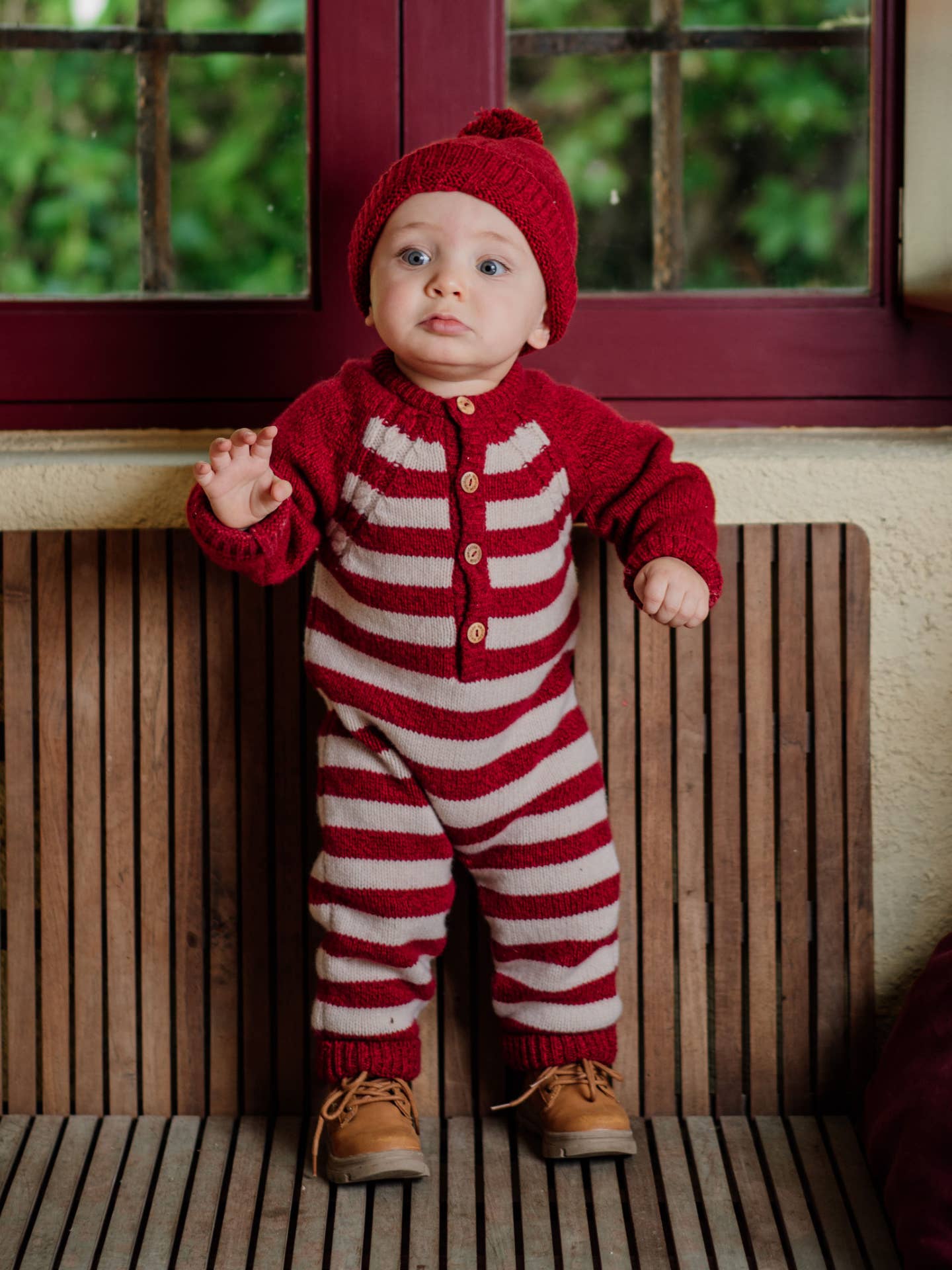 Baby Knitted Jumpsuit in wool and cashmere blend | CHRISTMAS TIME |