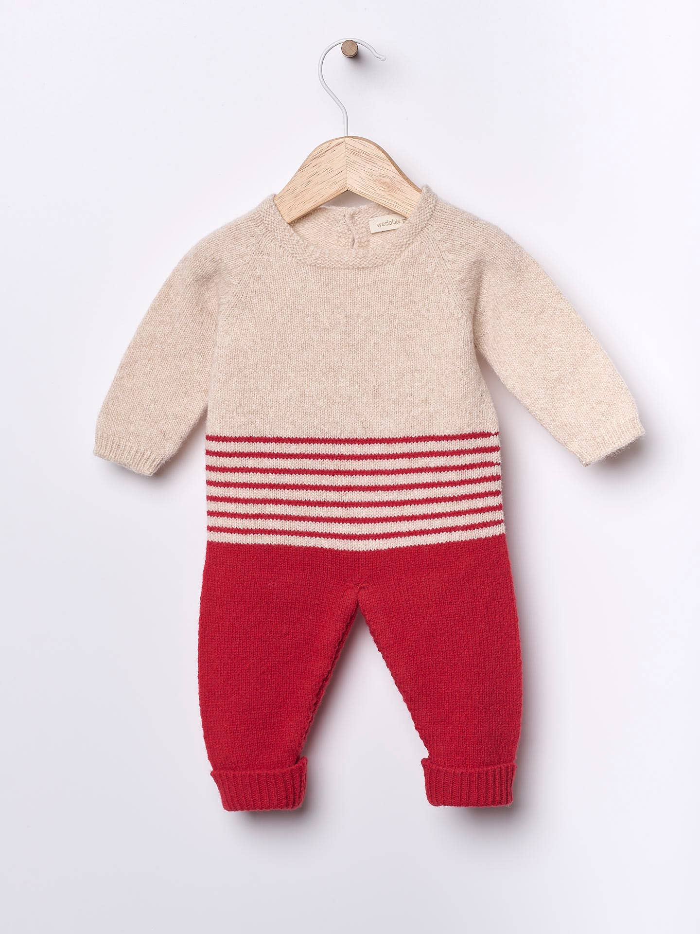 Baby Jumpsuit knitted in merino wool | SNOWFLAKE | Merino Wool