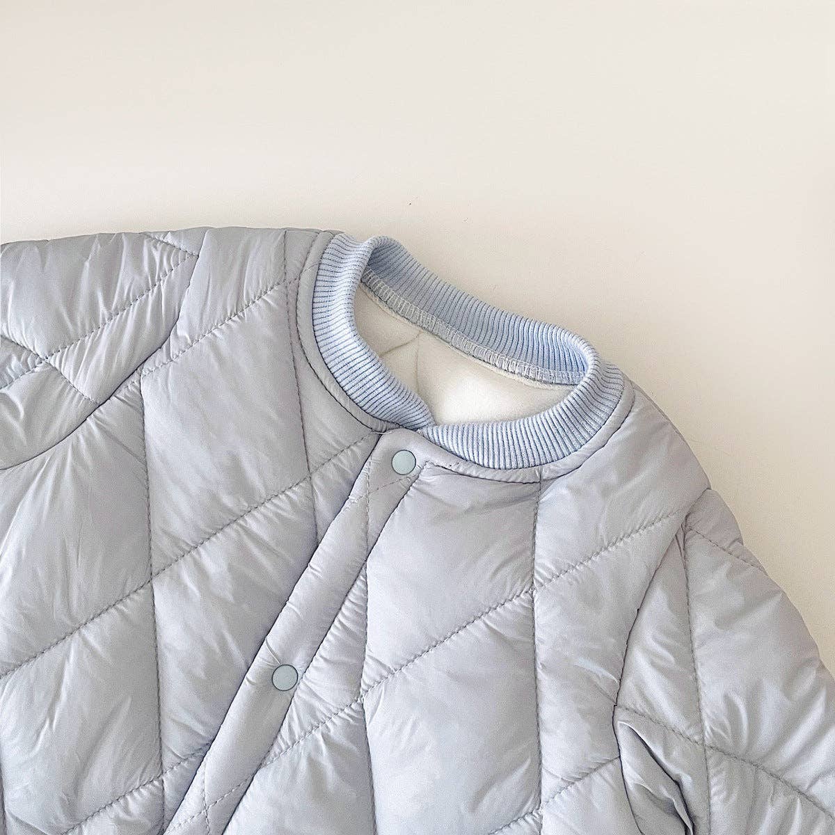 Baby Solid Color Quilted Long Sleeve Jumpsuit