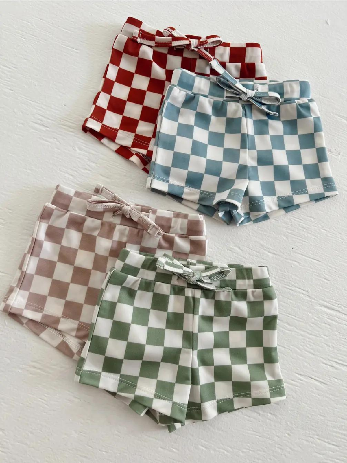Childrens Swim - SIIX Collection - Tiramisu Checkerboard Rashguard Set / UPF 50+