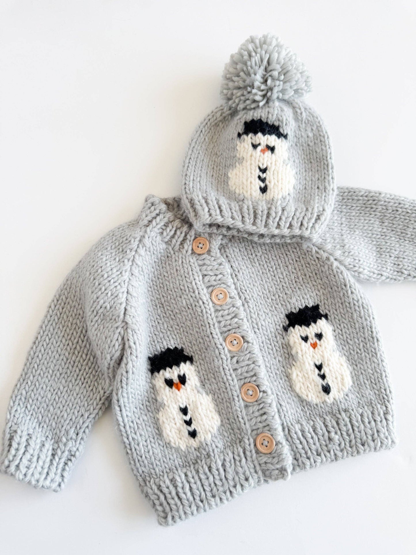Baby Cardigan - Figgy Friends - Snowman