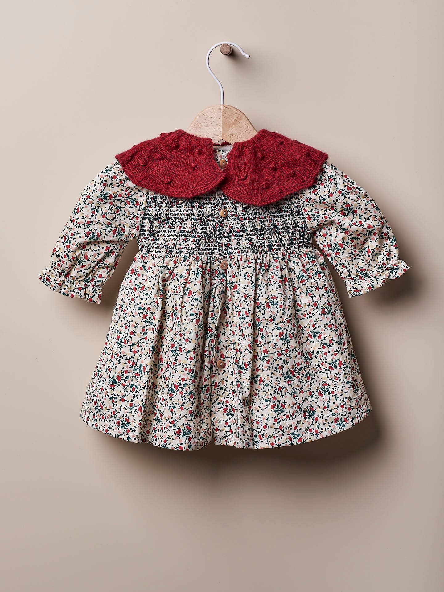 Baby Girl - Knitted Collar Dress | Merino Wool |