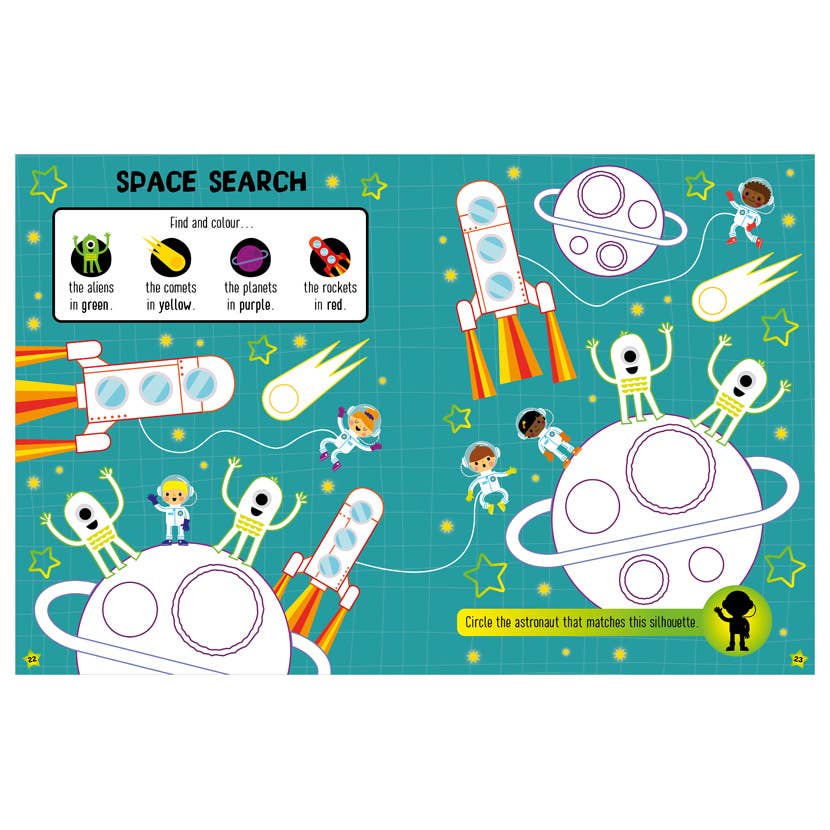 Make Believe Ideas - Puffy Stickers Glow in the Dark Space Activity Book