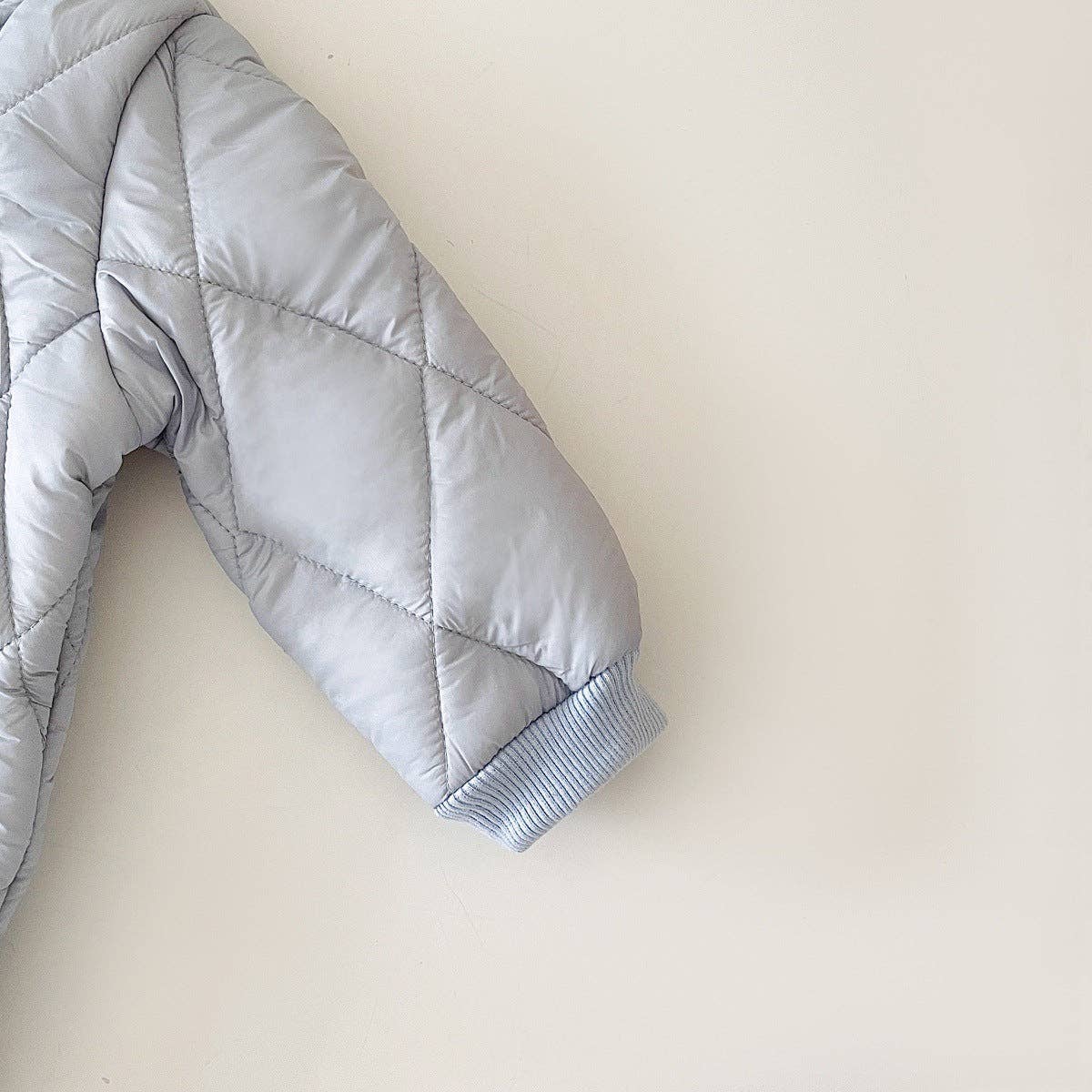 Baby Solid Color Quilted Long Sleeve Jumpsuit