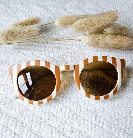 Sunglasses UV400 striped - Beige/Camel
