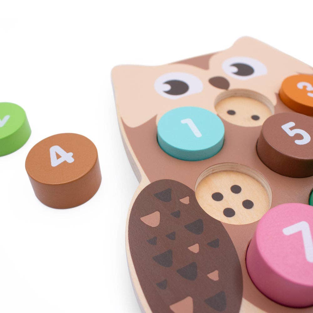 Inside Out Toys - Woodland Owl Number Block Puzzle