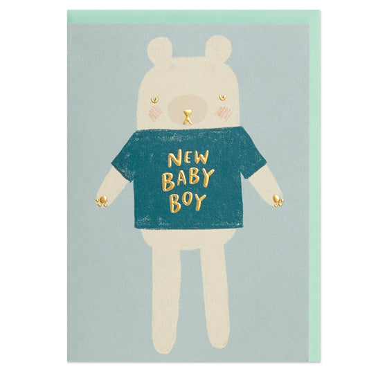 Raspberry Blossom - New Baby Boy - Whimsical Collection Baby Card