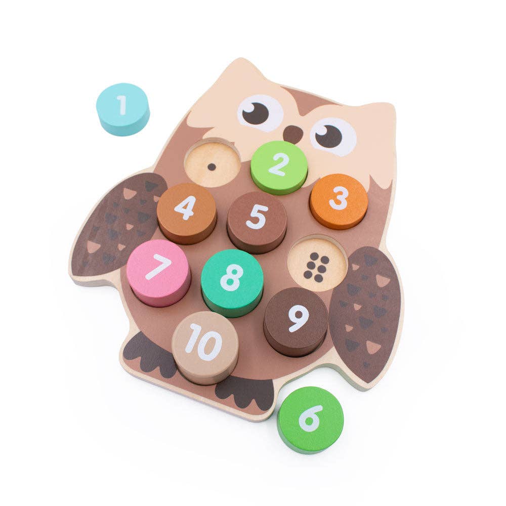 Inside Out Toys - Woodland Owl Number Block Puzzle