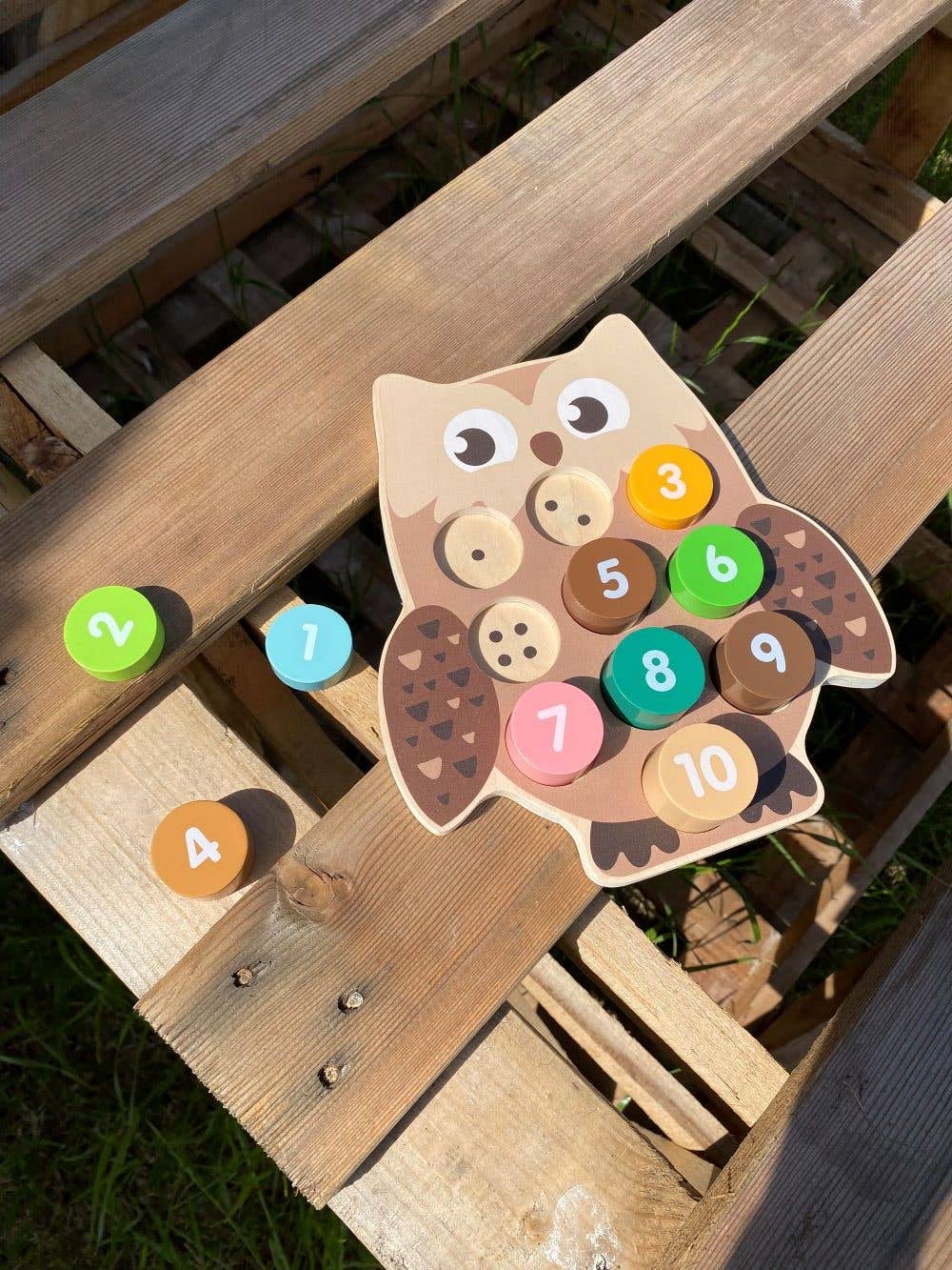 Inside Out Toys - Woodland Owl Number Block Puzzle