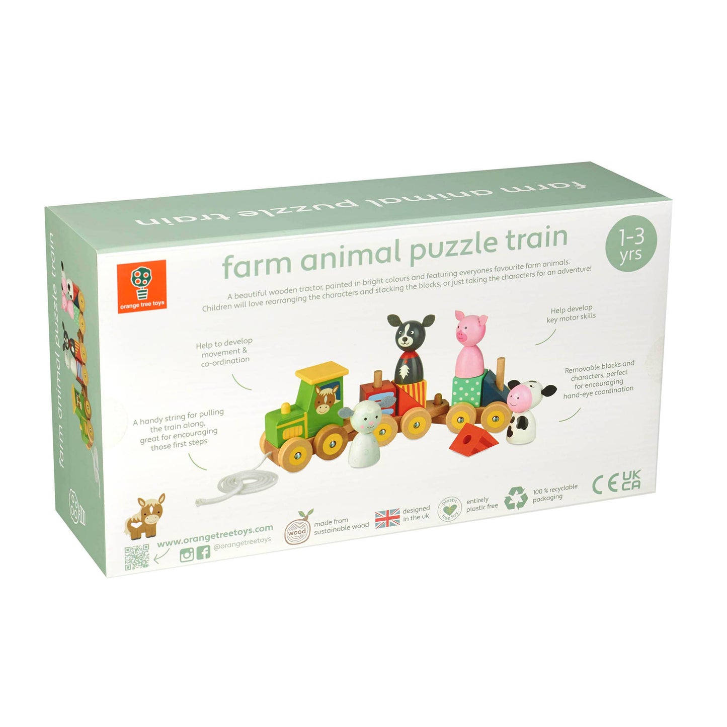 Wooden Farm Animal Puzzle Train