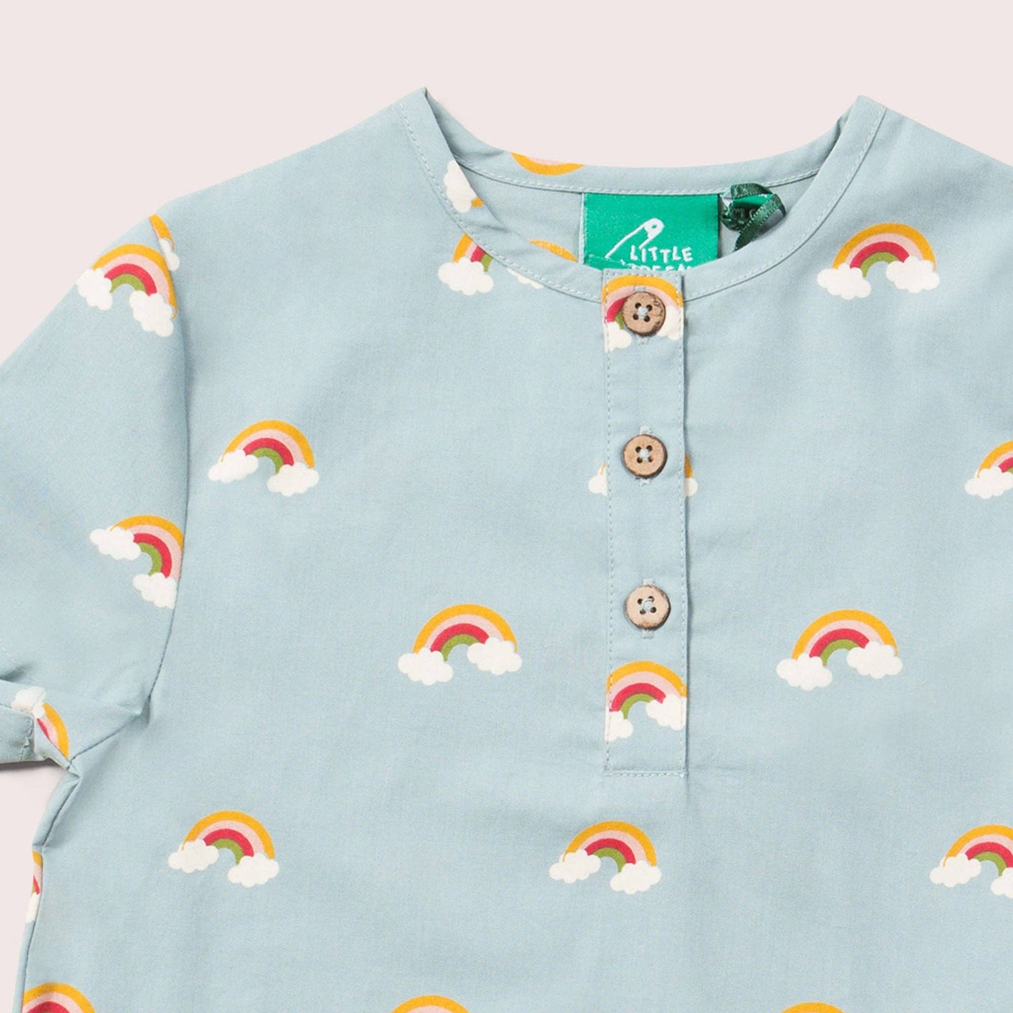 Child - Little Green Radicals - Over The Rainbow Loose Short Sleeve Henley Top