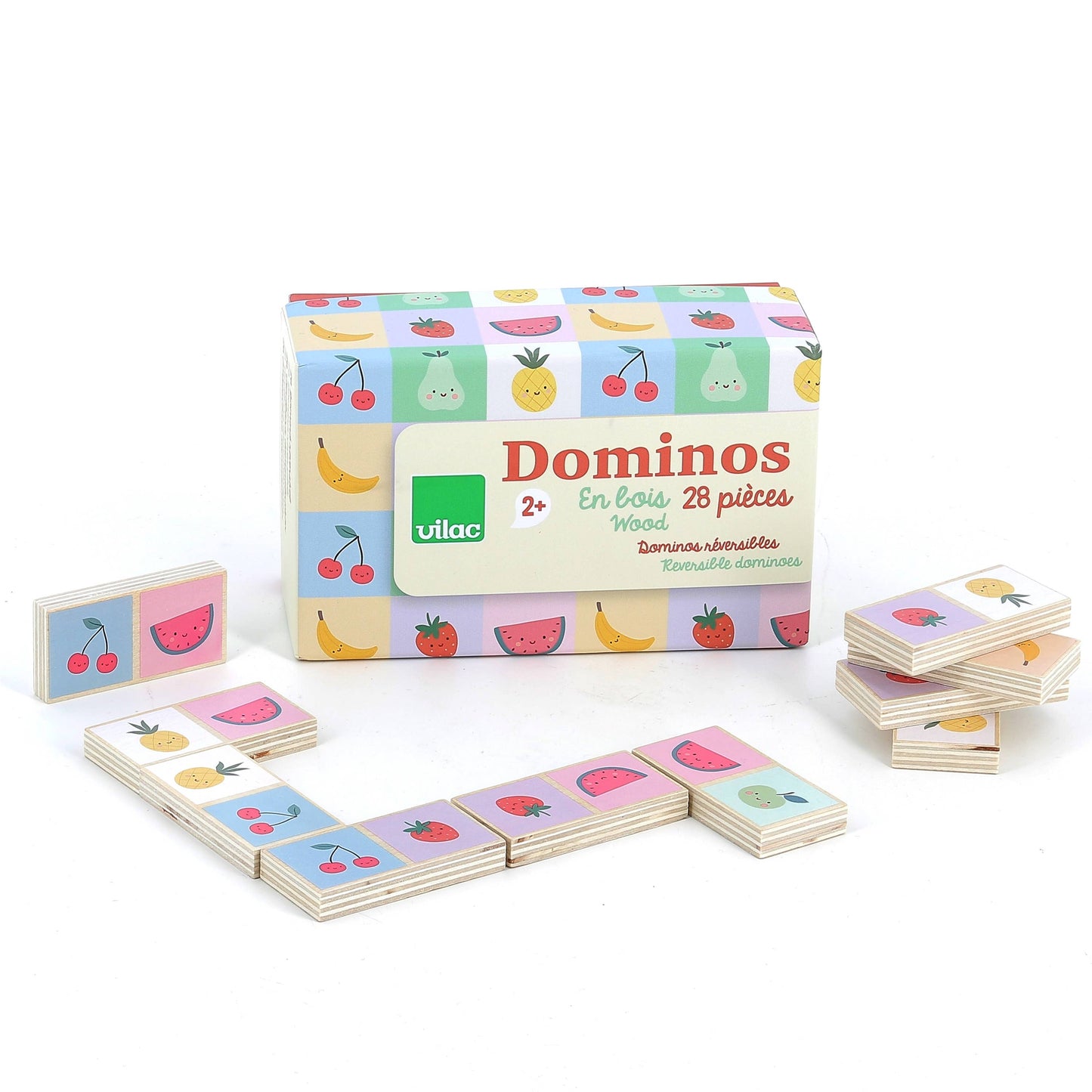 Vilac Fruits Vegetables Dominoes Wooden Matching & Learning