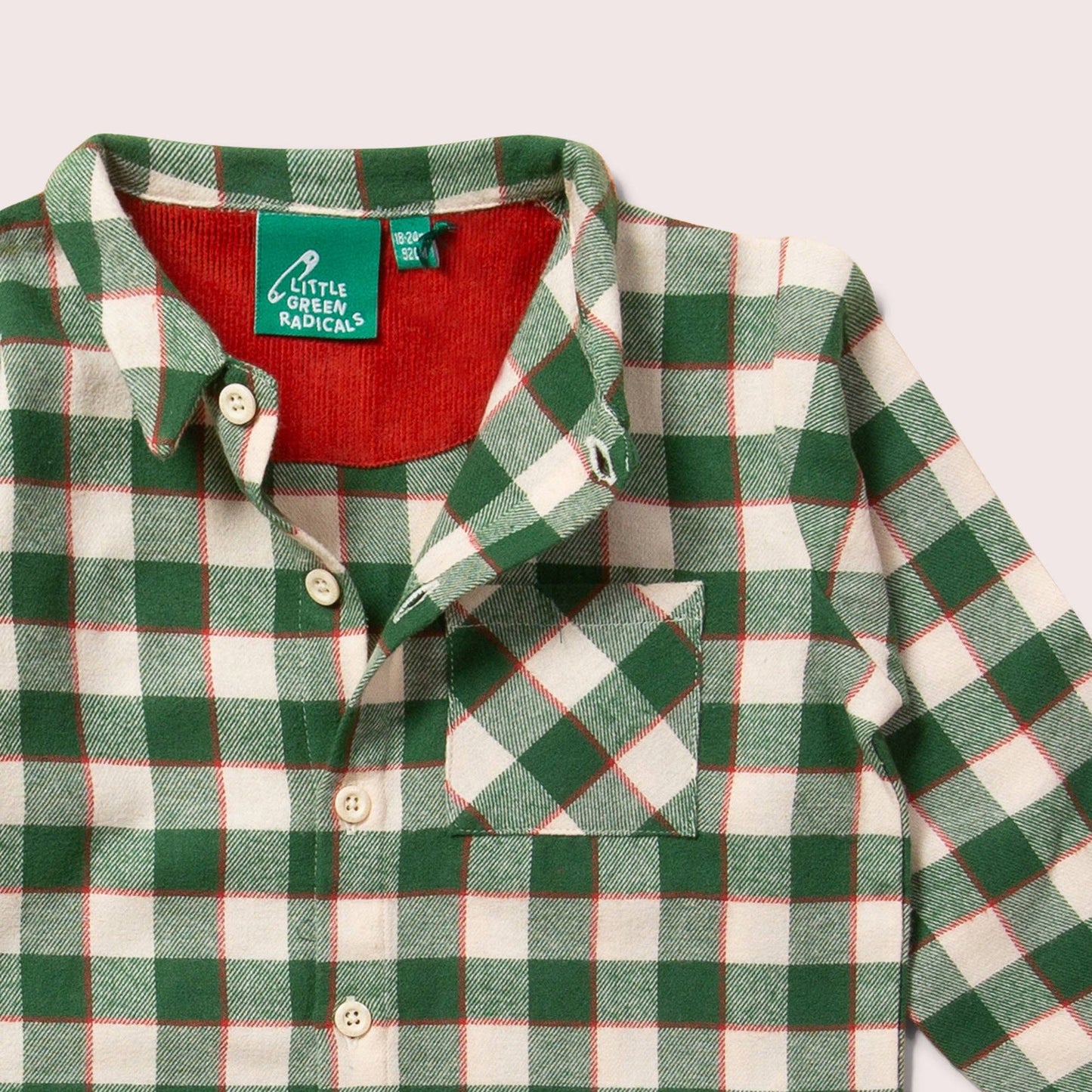 Check Long Sleeve Shirt - Little Green Radicals - Fern Green