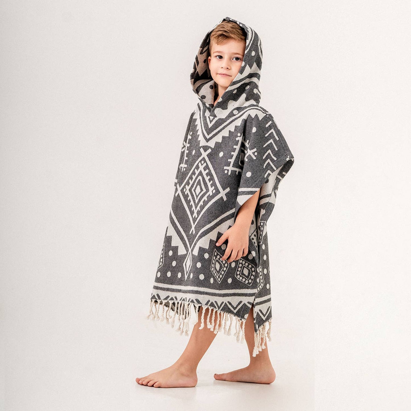 Kikoya - Kid Hooded Poncho Surf Changing Swimming Beach Towel Shower