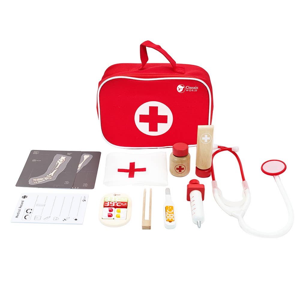Hippychick - Classic World Red Doctor Set – Wooden Pretend Play