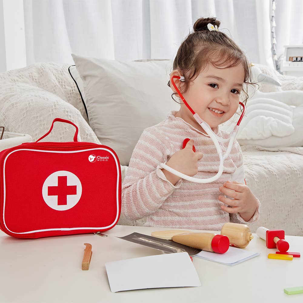 Hippychick - Classic World Red Doctor Set – Wooden Pretend Play