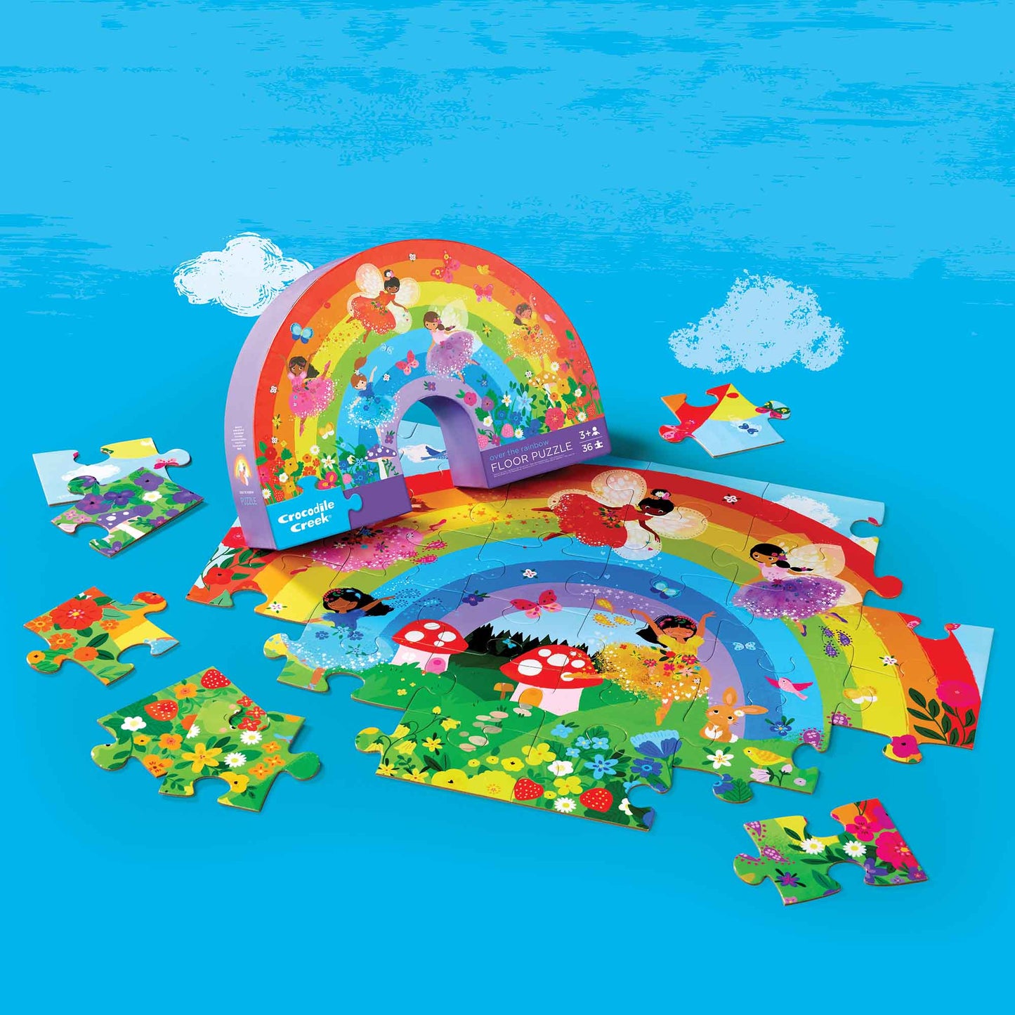 Hippychick - Crocodile Creek Over Rainbow 36 Piece Jigsaw Floor Puzzle