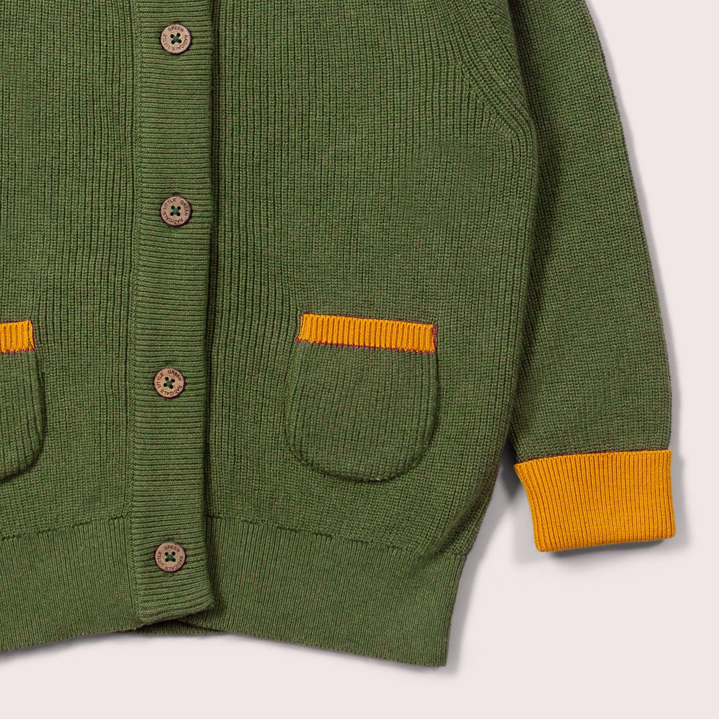 Cardigan - Little Green Radicals - From One To Another Elm Green Colour Block