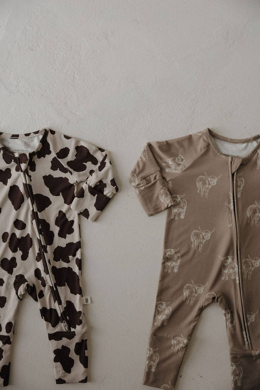 Baby Bamboo Zip Pajamas | Moo!