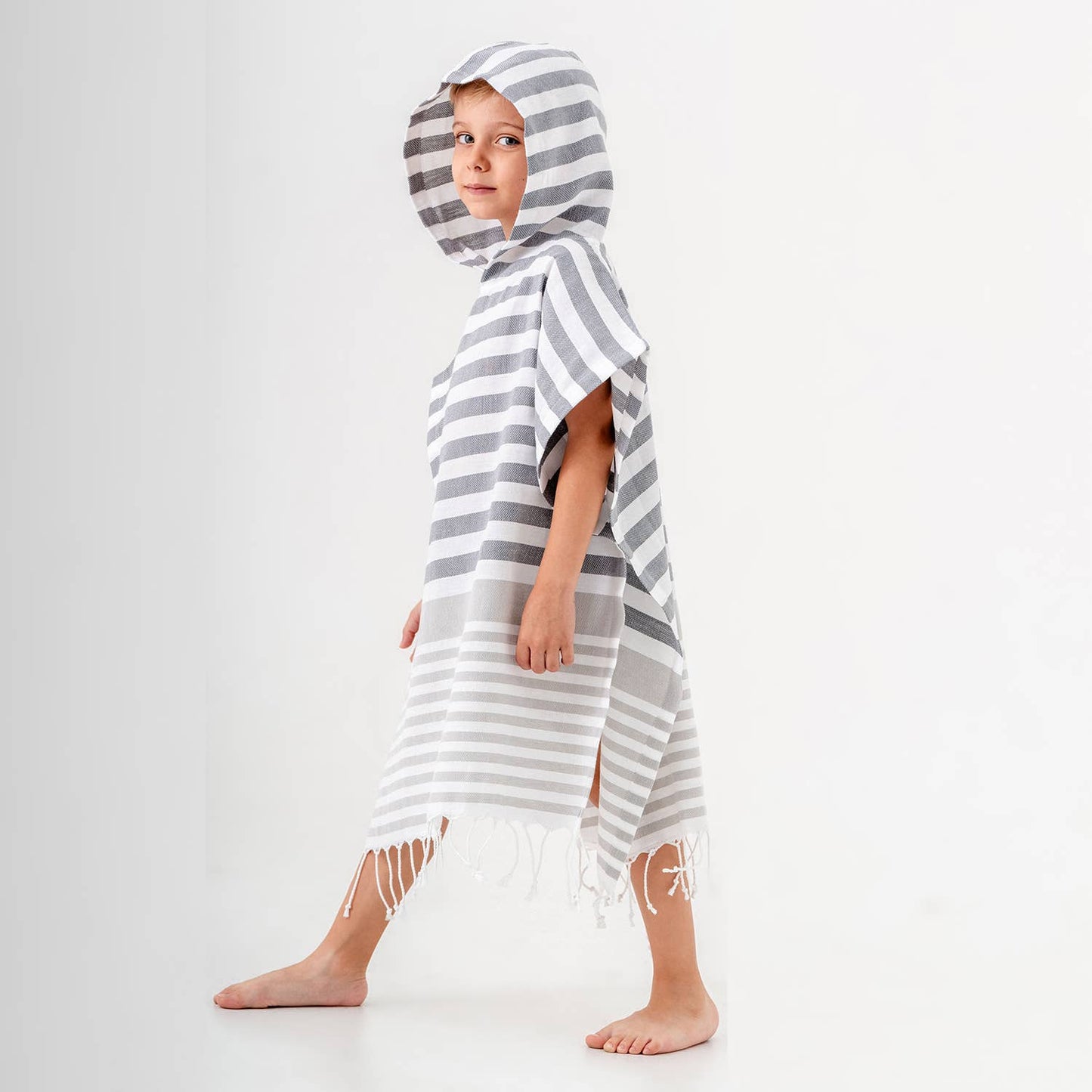 Kikoya - Hooded Poncho Surf Changing Swimming Beach Towel Turkish Cot