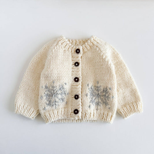Baby Cardigan - Figgy Friends - Snowflake
