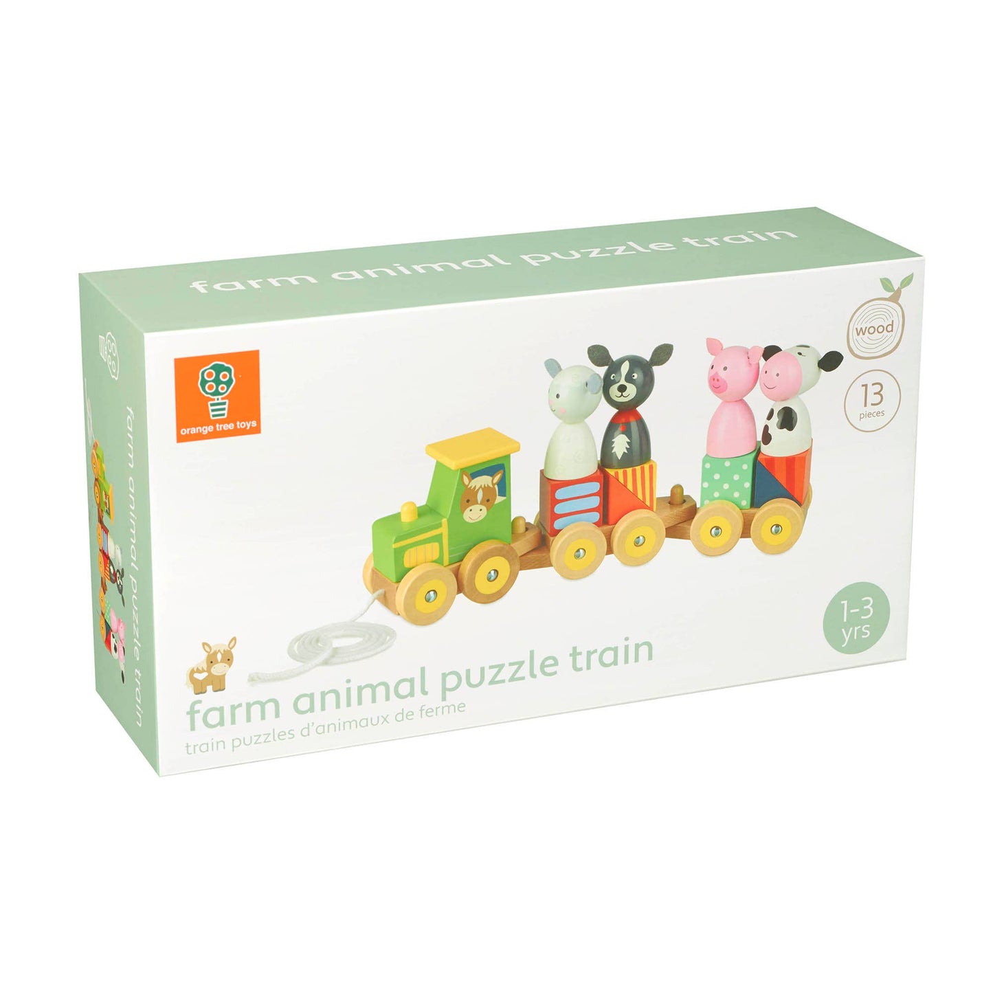 Wooden Farm Animal Puzzle Train