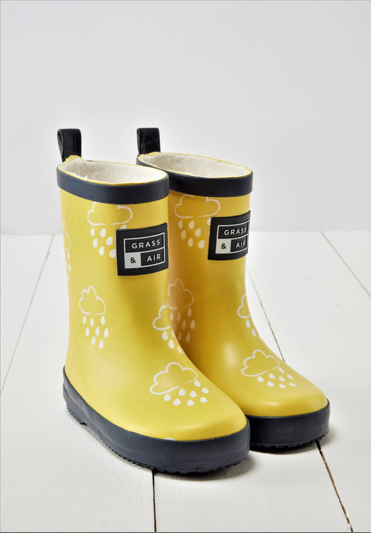 Grass & Air - Kids Yellow Colour Changing Wellies