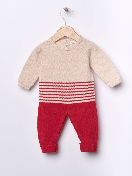Baby Jumpsuit knitted in merino wool | SNOWFLAKE | Merino Wool