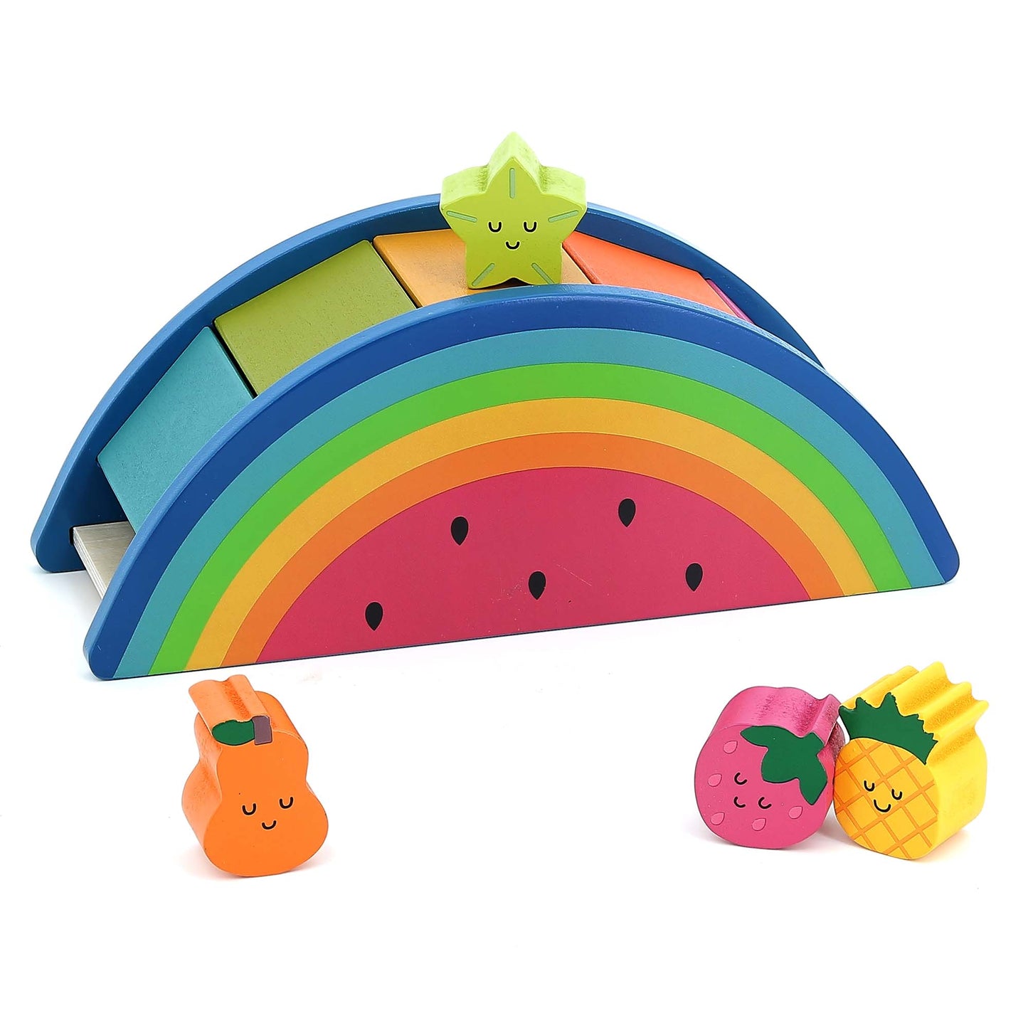Hippychick - Vilac - Wooden Watermelon & Fruits Shape Sorter