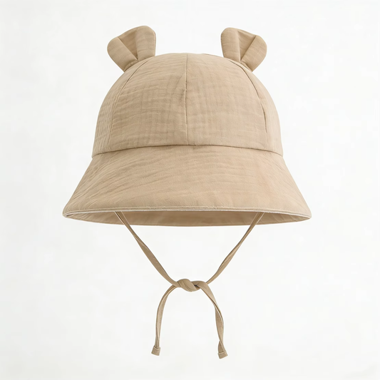 Baby Sun Hat - Sand - Muslin