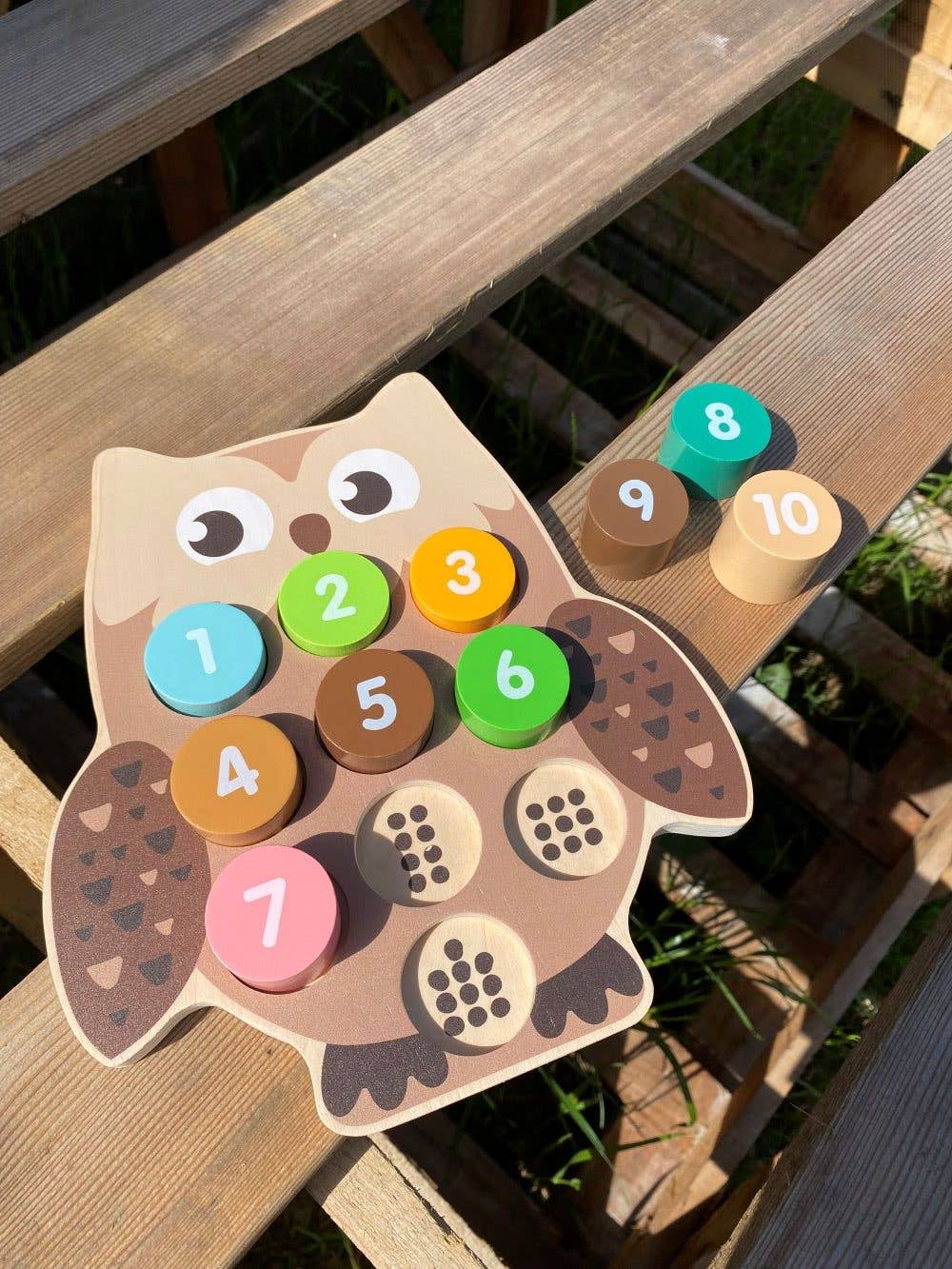 Inside Out Toys - Woodland Owl Number Block Puzzle
