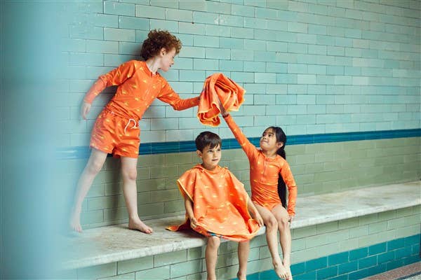 Grass & Air - Sun Print Kids Long Sleeve Swimsuit