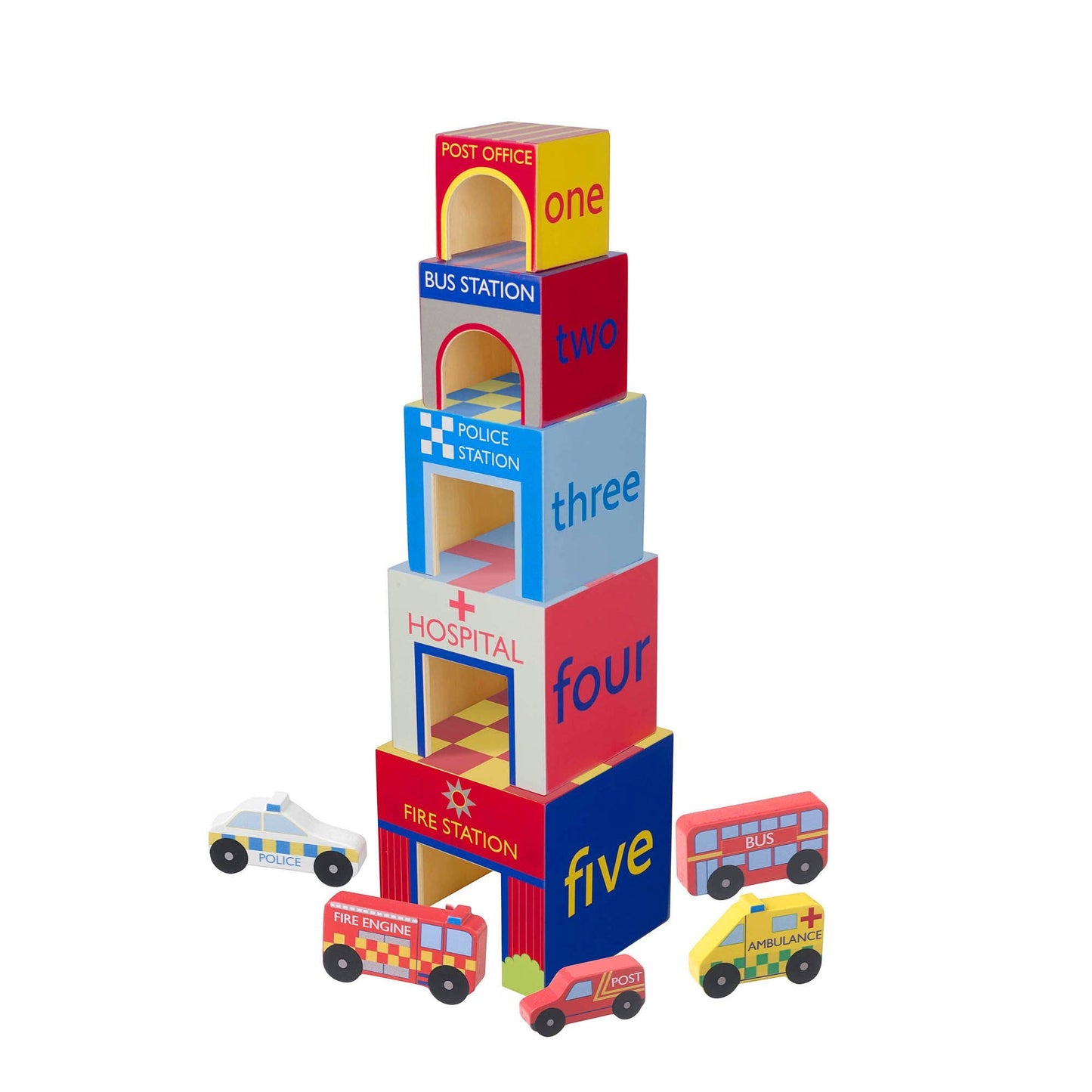 Wooden Emergency Services Stacking Cubes