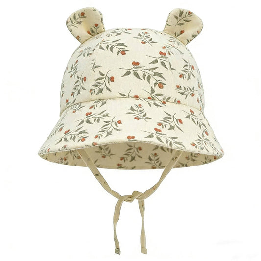 Baby Sun Hat - Floral - Muslin
