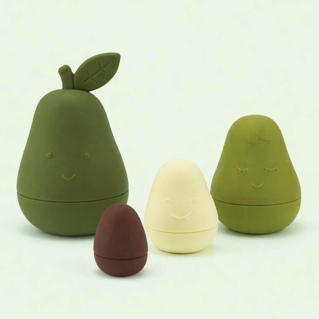 Baby Nesting Toy - Silicone Avocado
