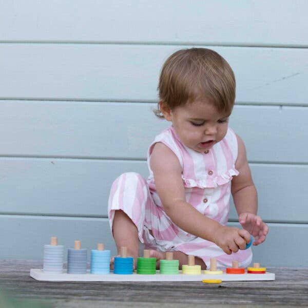 Hippychick - Classic World Counting Stacker – Wooden FSC Educational Toy