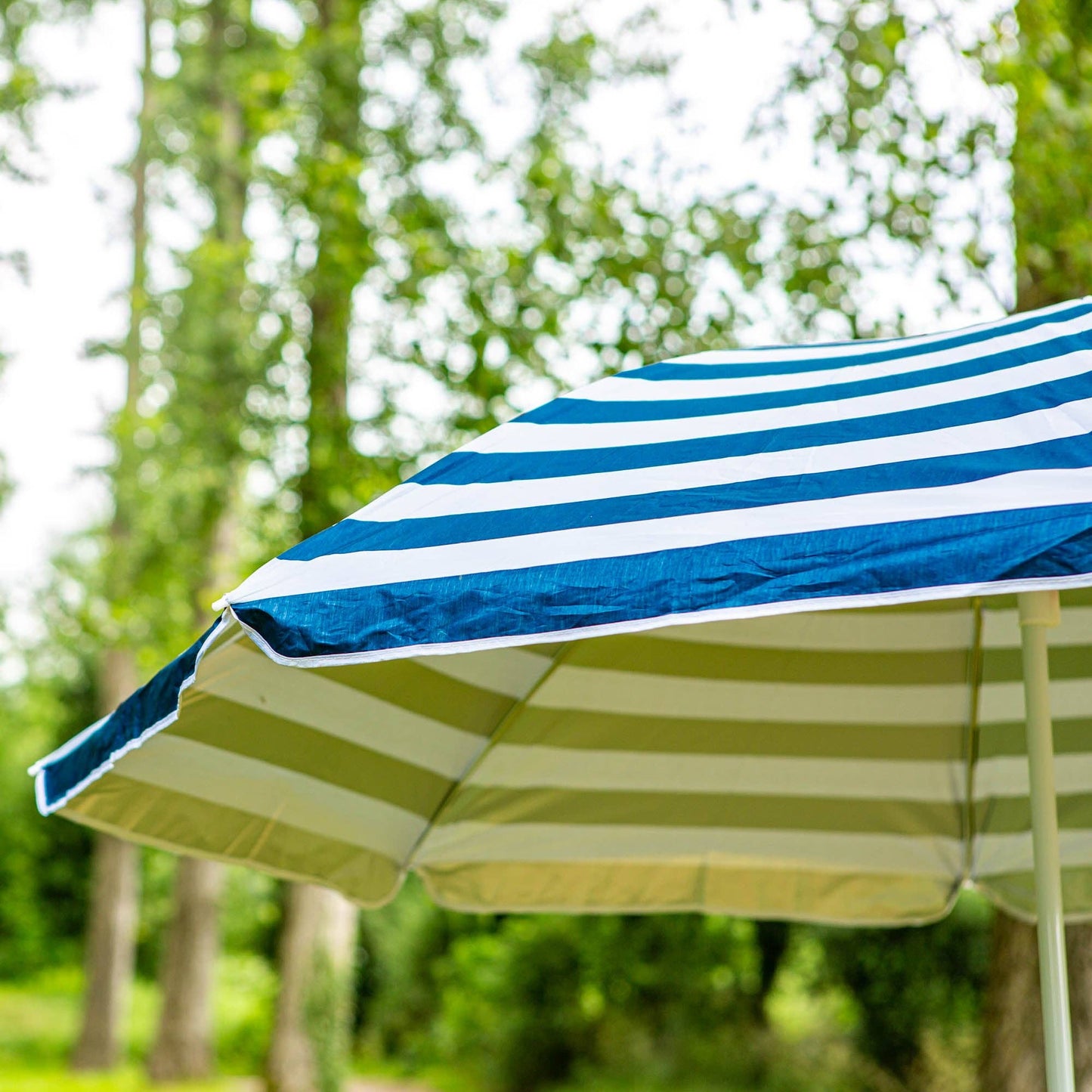 Metal Beach Parasol - 1.74 x 1.93m - Blue