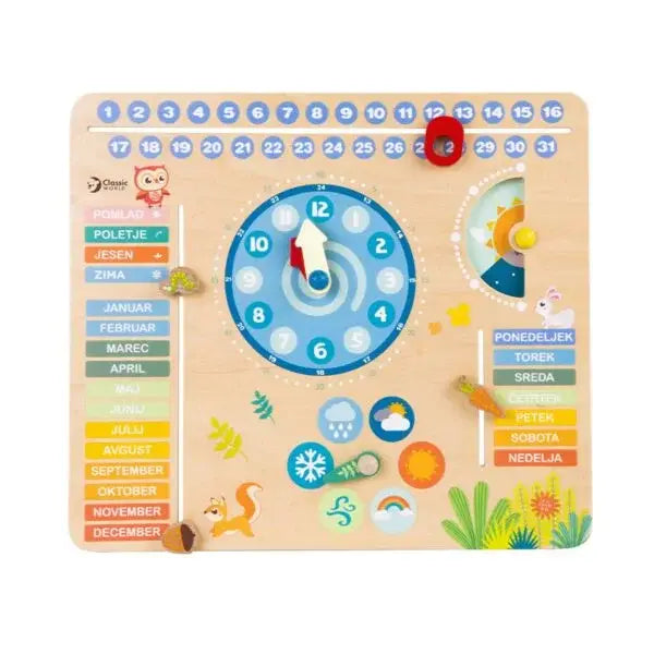 Classic World Forest Calendar FSC Wooden Educational