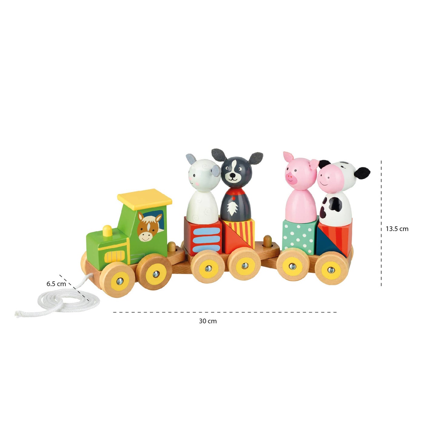 Wooden Farm Animal Puzzle Train