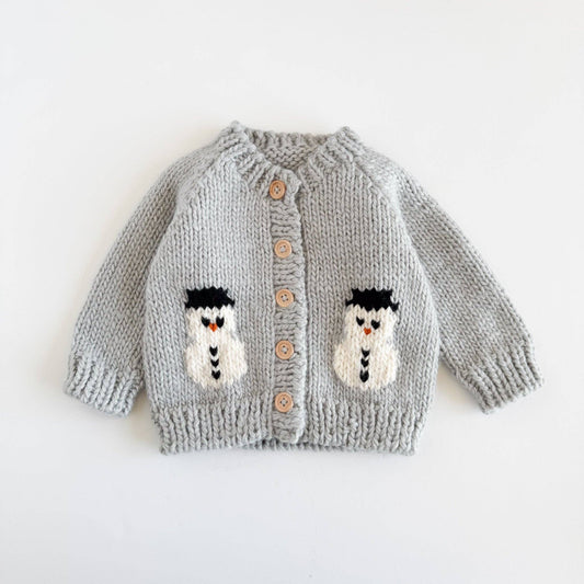 Baby Cardigan - Figgy Friends - Snowman