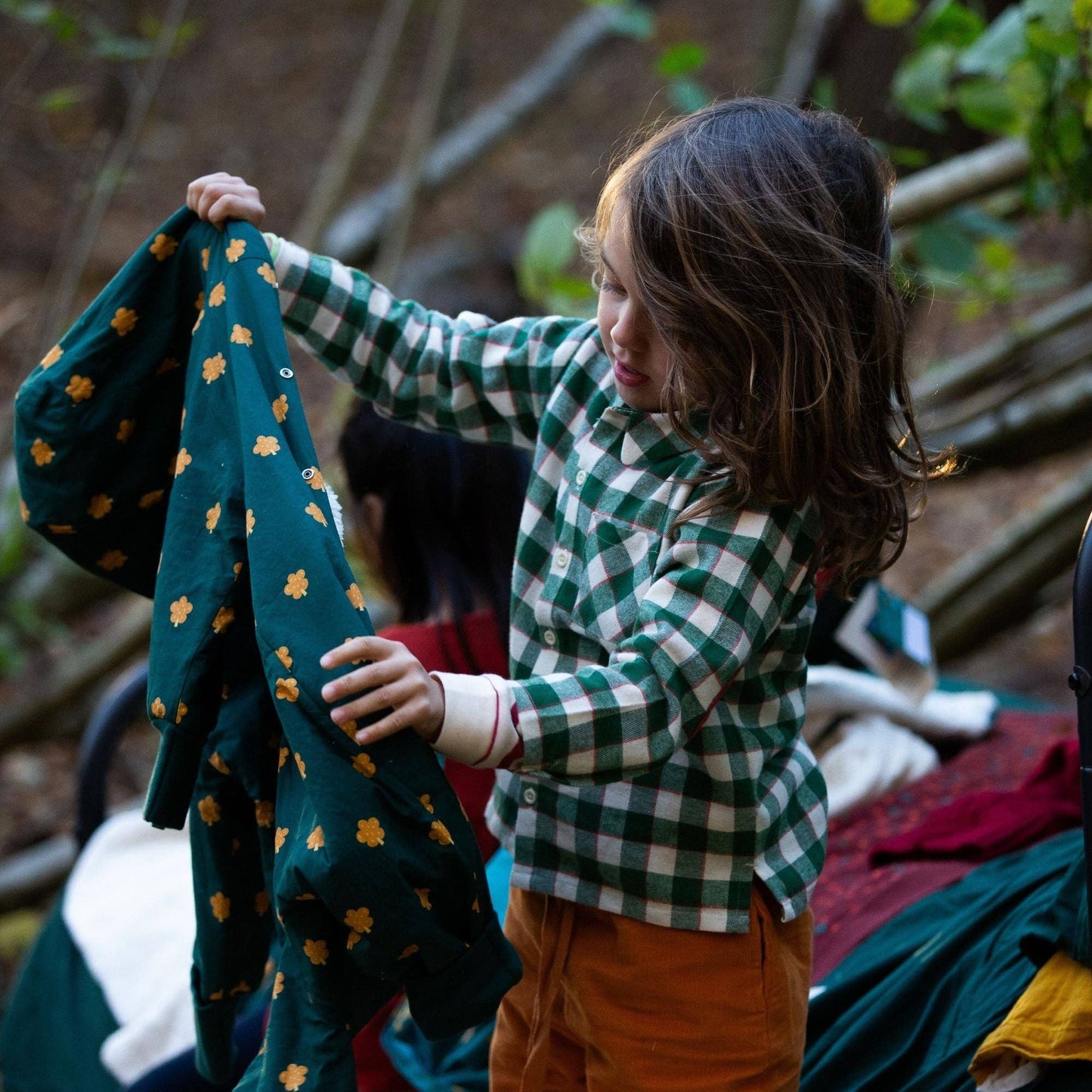 Check Long Sleeve Shirt - Little Green Radicals - Fern Green
