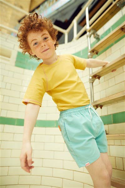 Grass & Air - Ochre Ribbed Kids Rash Vest
