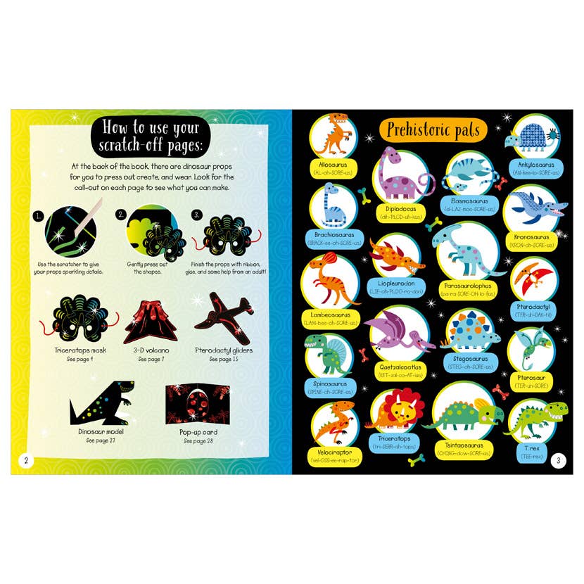 Make Believe Ideas - Scratch and Sparkle Dinosaurs Activity Book